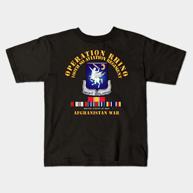 Operation Rhino - Afghanistan - 160th SO Aviation Rgt  w SVC Kids T-Shirt by twix123844